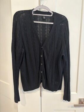Halogen Black Linen Blend Cardigan. Size XXL